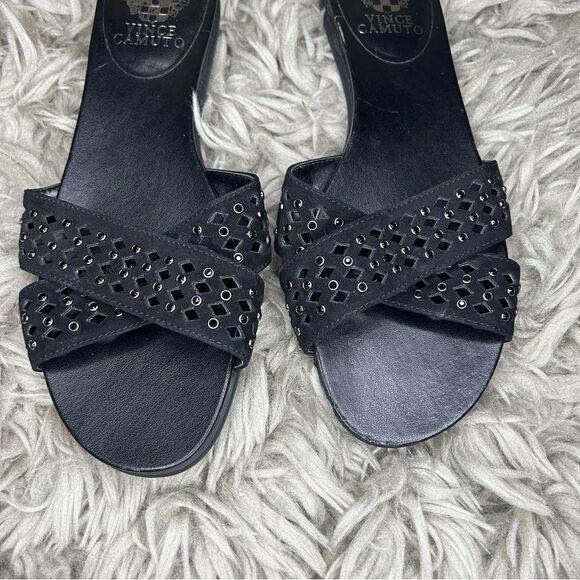 Vince Camuto Endana black studded cut out slide sandals women’s shoe size 8 - Picture 4 of 9